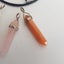 3 Crystal Point Pendants (925 Bales) with Black Plaited Thong Necklace Carousel 4