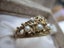 vintage Princess Dianna 14k yellow gold diamond and pearl Tiara ring Carousel 5