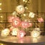 My Decorations Pink And White Rose 3D String Lights Battery Operated Indoor Outd Carousel 6