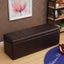 Ottoman Storage Foot Stool Box Coffee PU 100x40x42CM Carousel 1