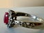 Elegant vintage solid 9ct/ 9k white Gold Ruby & Diamond ring Carousel 4