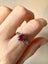 Elegant vintage solid 9ct/ 9k white Gold Ruby & Diamond ring Carousel 2