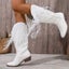 SALE!! Womens Size 9True to size western White PU Leather Boots Cowgirl Style Carousel 1