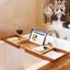 Bamboo Bathtub Tray Bathroom Storage shelves Carousel 11