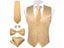Men's Gold Solid Silk Satin Waistcoat Bowtie Tie Set Suit Gilet For Wedding Carousel 4