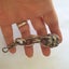 Antique Chatelaine Dog Head With Glass Eyes Silver Toned Carousel 4