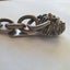 Antique Chatelaine Dog Head With Glass Eyes Silver Toned Carousel 2