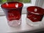 TWO Ruby Red Exhibition Glass Cups Marked Etched 1911 and 1922 Carousel 1