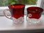 TWO Ruby Red Exhibition Glass Cups Marked Etched 1911 and 1922 Carousel 2