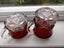 TWO Ruby Red Exhibition Glass Cups Marked Etched 1911 and 1922 Carousel 4