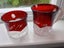 TWO Ruby Red Exhibition Glass Cups Marked Etched 1911 and 1922 Carousel 3