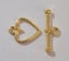 2 BRIGHT GOLD HEART TOGGLE CLASPS Carousel 1