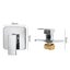 Dutxa Chrome Single Square Shower Mixer Tap Brass Bath Tap Faucet Wall Mounted Carousel 2