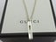 Gucci Sterling Silver Stencil G Logo Chain Link Unisex Pendant Necklace Carousel 1