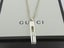 Gucci Sterling Silver Stencil G Logo Chain Link Unisex Pendant Necklace Carousel 2