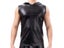 Mens PU Leather Undershirts Sleeveless T Shirts Hooded Tops Male Black Tank Carousel 2