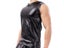 Mens PU Leather Undershirts Sleeveless T Shirts Hooded Tops Male Black Tank Carousel 4