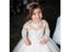 White Flower Girl Dress Long Train With Bow Bead Birthday Ball Gown Princess Carousel 4