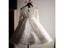 White Flower Girl Dress Long Train With Bow Bead Birthday Ball Gown Princess Carousel 7