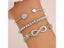 3pcs Love Opening Temperament Drill Bracelet Design Creative Retro Simple Lucky Carousel 3