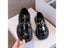 Princess Shoes Spring Black Baby Boys School Loafers Metal PU Glossy Carousel 5