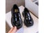 Princess Shoes Spring Black Baby Boys School Loafers Metal PU Glossy Carousel 7