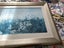 Vintage blue and white floral print in frame large Carousel 4