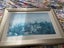Vintage blue and white floral print in frame large Carousel 5