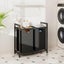 Dual Laundry Hamper with Pull-Out Bags & Steel Top Shelf – 72×32×71cm Carousel 2