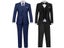 Boys Black Navy Suits Slim Fit Dress Clothes Ring Bearer Outfit Children Carousel 5