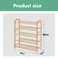 Levede Bamboo Shoe Rack Storage Wooden Organizer Shelf Stand 5 Tiers Layers 80cm Carousel 9