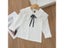 Girls' Autumn New White Long Sleeve Lace Pearl Bow Sweet Cotton Casual Shirt Carousel 6