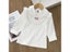 Girls' Autumn New White Long Sleeve Lace Pearl Bow Sweet Cotton Casual Shirt Carousel 1