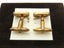 Christian Dior Gold Tone Metal Rhinestone CD Logo Cufflinks Carousel 4