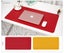2 Pcs Wine Red/Yellow Extra Large Leather Table Mat For Study & Work Pad Studen Carousel 2