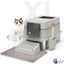 CatZest Stainless Steel Litter Box with Lid, Front Entry Top Exit Kitty, Extr... Carousel 1