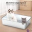 CatZest Stainless Steel Litter Box with Lid, Front Entry Top Exit Kitty, Extr... Carousel 11