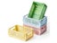 4Pcs Mini Stackable Crates Danish Pastel Foldable Baskets Tray With Handles Carousel 7