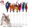 Cat Play Toy Feather Teaser Spring Suction Cup Interactive Stick Kitten Pet Fun Carousel 1