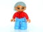 ®™DUPLO - Female, Med Blue Legs, Red Sweater, Light Gray Hair, Blue Eyes Glasses Carousel 2