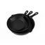 Non Stick Frying Pan Set 3pcs Cast Iron Steak Skillet Bbq Cookware Frypan Carousel 1