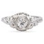 Antique Art Deco 18k White Gold 0.38ctw Diamond Filigree Bow Engagement Ring Carousel 1