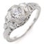 Antique Art Deco 18k White Gold 0.38ctw Diamond Filigree Bow Engagement Ring Carousel 3