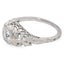 Antique Art Deco 18k White Gold 0.38ctw Diamond Filigree Bow Engagement Ring Carousel 4