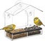 Acrylic Window Bird Feeder Detachable Birds Feeders Tray Transparent Outside Carousel 3