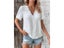 Benuynffy V-neck Lace Swiss Dot Solid Tops For Women Summer Short Sleeve Carousel 10