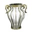 SOGA Clear European Glass Home Decor Flower Vase with Two Metal Handle Carousel 1