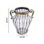 SOGA Clear European Glass Home Decor Flower Vase with Two Metal Handle Carousel 6