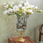 SOGA European Clear Glass Cylinder Flower Vase Solid Base with Gold Metal Pat... Carousel 8