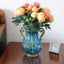 SOGA Blue Colored European Glass Home Decor Flower Vase with Two Metal Handle Carousel 3